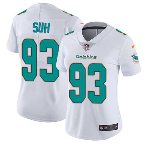 Women's Nike Miami Dolphins #93 Ndamukong Suh White Stitched NFL Vapor Untouchable Limited Jersey