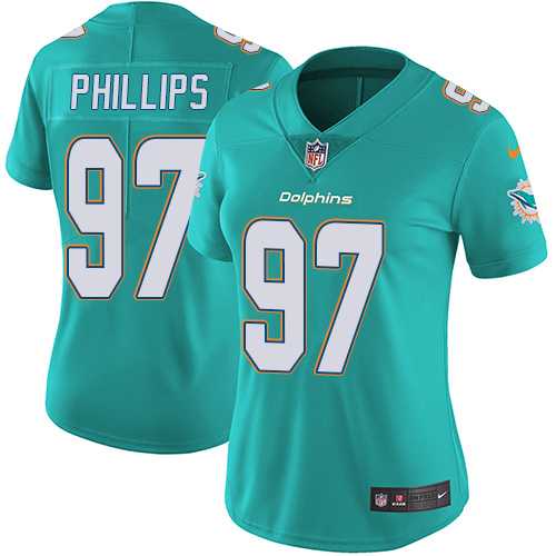 Women's Nike Miami Dolphins #97 Jordan Phillips Aqua Green Team Color Stitched NFL Vapor Untouchable Limited Jersey