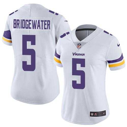 Women's Nike Minnesota Vikings #5 Teddy Bridgewater White Stitched NFL Vapor Untouchable Limited Jersey