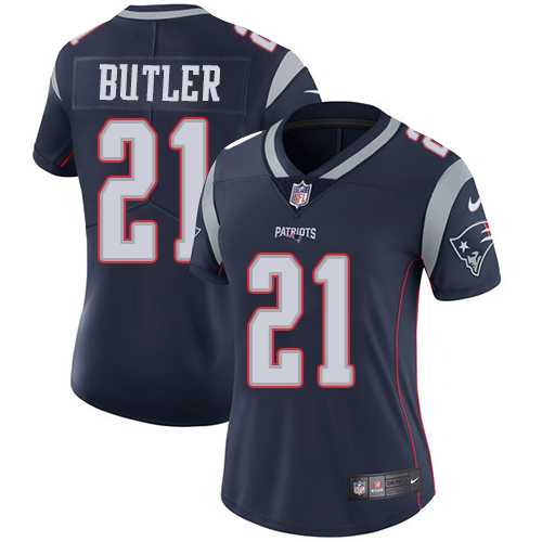 Women's Nike New England Patriots #21 Malcolm Butler Navy Blue Team Color Stitched NFL Vapor Untouchable Limited Jersey