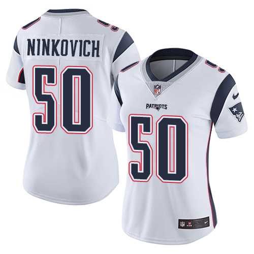 Women's Nike New England Patriots #50 Rob Ninkovich White Stitched NFL Vapor Untouchable Limited Jersey