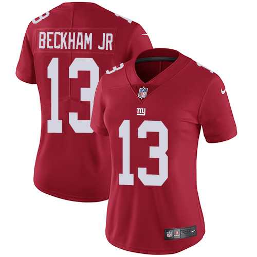 Women's Nike New York Giants #13 Odell Beckham Jr Red Alternate Stitched NFL Vapor Untouchable Limited Jersey