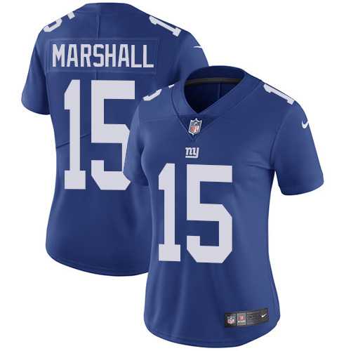 Women's Nike New York Giants #15 Brandon Marshall Royal Blue Team Color Stitched NFL Vapor Untouchable Limited Jersey