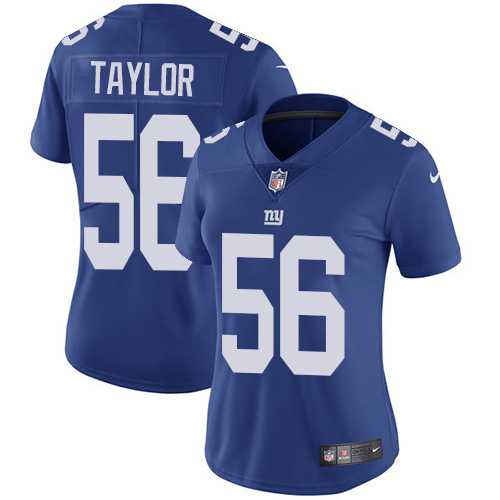 Women's Nike New York Giants #56 Lawrence Taylor Royal Blue Team Color Stitched NFL Vapor Untouchable Limited Jersey