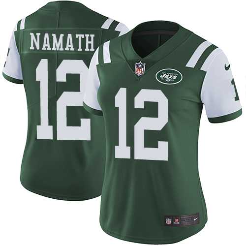 Women's Nike New York Jets #12 Joe Namath Green Team Color Stitched NFL Vapor Untouchable Limited Jersey
