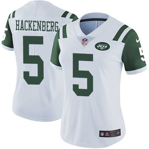 Women's Nike New York Jets #5 Christian Hackenberg White Stitched NFL Vapor Untouchable Limited Jersey