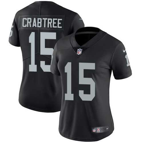 Women's Nike Oakland Raiders #15 Michael Crabtree Black Team Color Stitched NFL Vapor Untouchable Limited Jersey