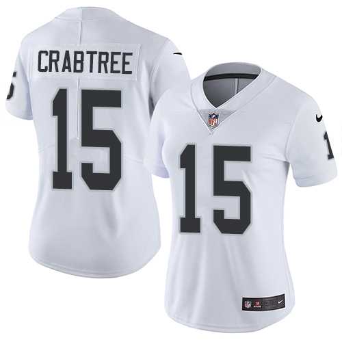 Women's Nike Oakland Raiders #15 Michael Crabtree White Stitched NFL Vapor Untouchable Limited Jersey