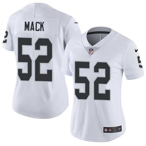 Women's Nike Oakland Raiders #52 Khalil Mack White Stitched NFL Vapor Untouchable Limited Jersey