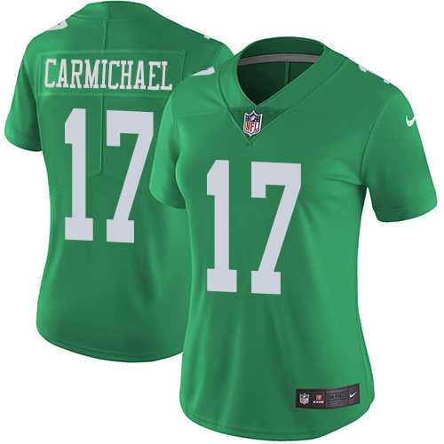 Women's Nike Philadelphia Eagles #17 Harold Carmichael Green Stitched NFL Limited Rush Jersey