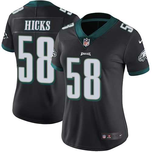 Women's Nike Philadelphia Eagles #58 Jordan Hicks Black Alternate Stitched NFL Vapor Untouchable Limited Jersey