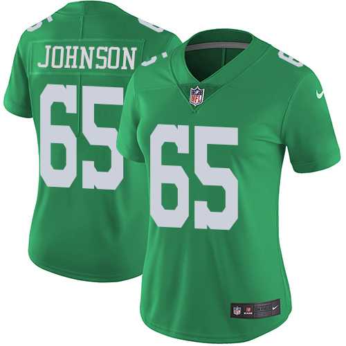 Women's Nike Philadelphia Eagles #65 Lane Johnson Green Stitched NFL Limited Rush Jersey