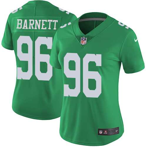 Women's Nike Philadelphia Eagles #96 Derek Barnett Green Stitched NFL Limited Rush Jersey