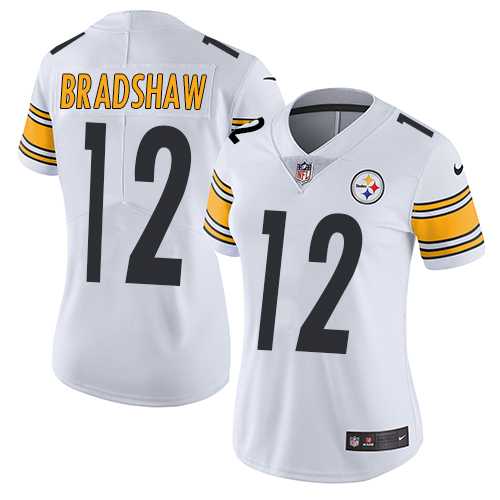 Women's Nike Pittsburgh Steelers #12 Terry Bradshaw White Stitched NFL Vapor Untouchable Limited Jersey