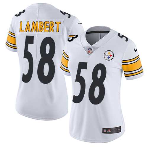 Women's Nike Pittsburgh Steelers #58 Jack Lambert White Stitched NFL Vapor Untouchable Limited Jersey