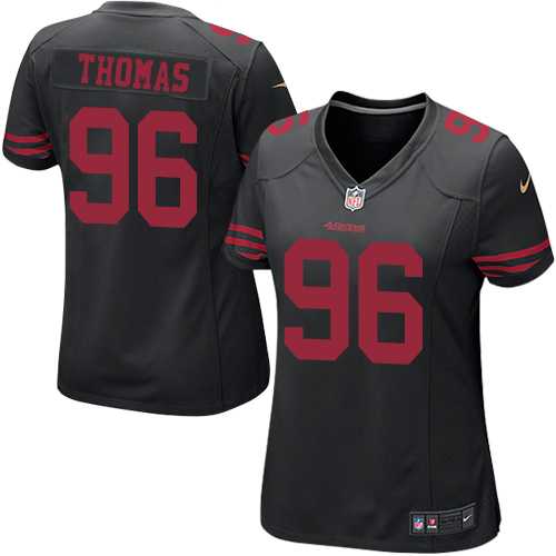 Women's Nike San Francisco 49ers #96 Solomon Thomas Black Alternate Stitched NFL Elite Jersey