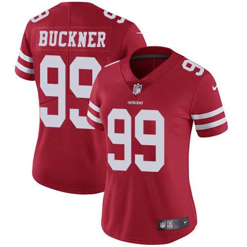 Women's Nike San Francisco 49ers #99 DeForest Buckner Red Team Color Stitched NFL Vapor Untouchable Limited Jersey