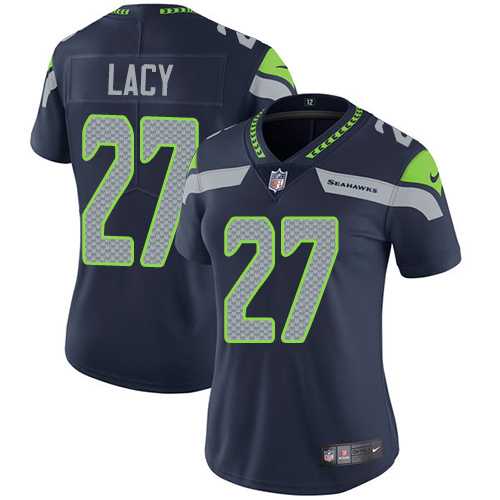 Women's Nike Seattle Seahawks #27 Eddie Lacy Steel Blue Team Color Stitched NFL Vapor Untouchable Limited Jersey