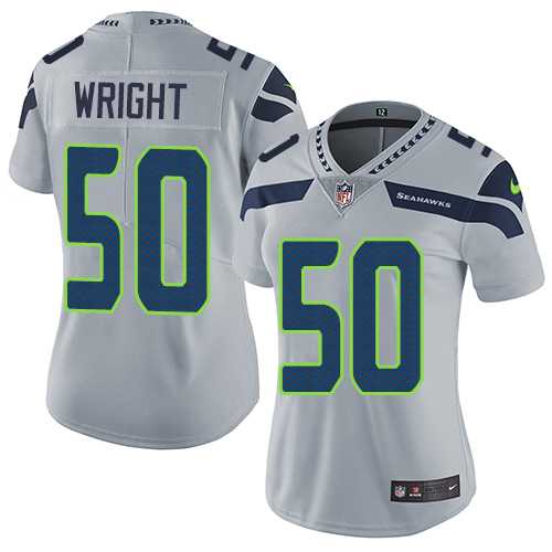 Women's Nike Seattle Seahawks #50 K.J. Wright Grey Alternate Stitched NFL Vapor Untouchable Limited Jersey