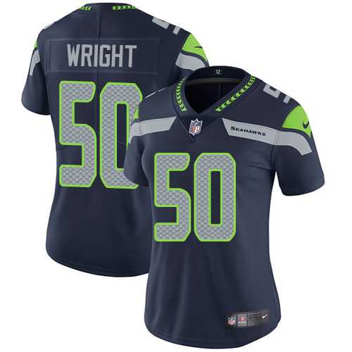 Women's Nike Seattle Seahawks #50 K.J. Wright Steel Blue Team Color Stitched NFL Vapor Untouchable Limited Jersey