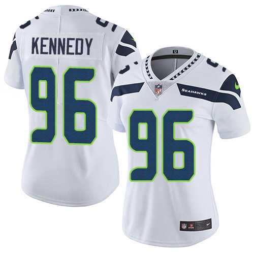 Women's Nike Seattle Seahawks #96 Cortez Kennedy White Stitched NFL Vapor Untouchable Limited Jersey