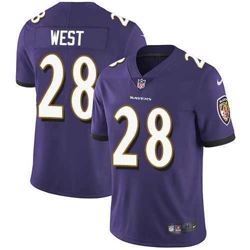 Youth Nike Baltimore Ravens #28 Terrance West Purple Team Color Stitched NFL Vapor Untouchable Limited Jersey