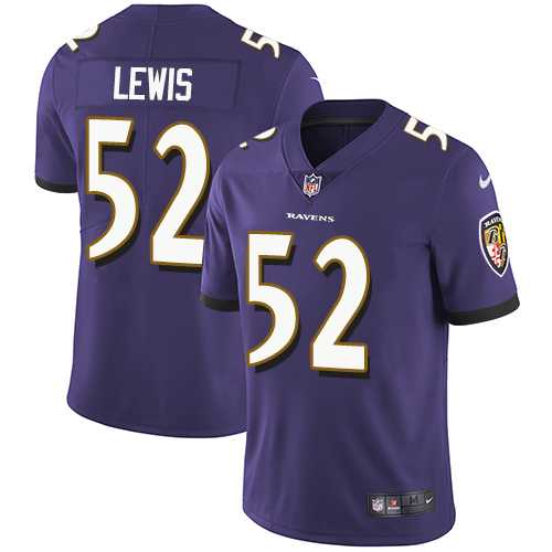 Youth Nike Baltimore Ravens #52 Ray Lewis Purple Team Color Stitched NFL Vapor Untouchable Limited Jersey