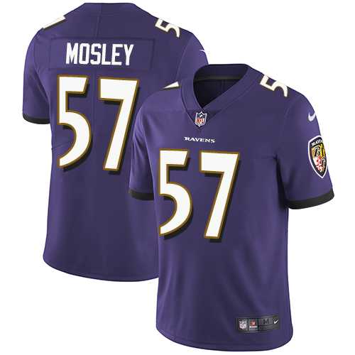 Youth Nike Baltimore Ravens #57 C.J. Mosley Purple Team Color Stitched NFL Vapor Untouchable Limited Jersey
