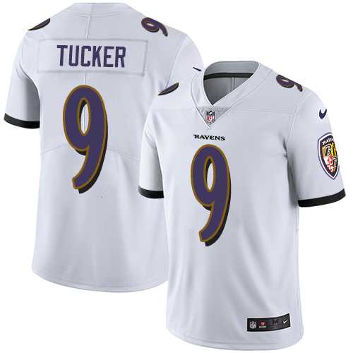 Youth Nike Baltimore Ravens #9 Justin Tucker White Stitched NFL Vapor Untouchable Limited Jersey