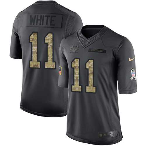 Youth Nike Chicago Bears #11 Kevin White Black Stitched NFL Limited 2016 Salute to Service Jersey