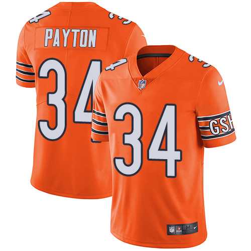 Youth Nike Chicago Bears #34 Walter Payton Orange Stitched NFL Limited Rush Jersey