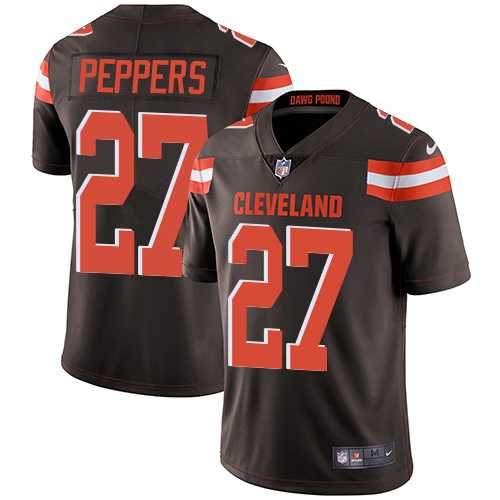 Youth Nike Cleveland Browns #27 Jabrill Peppers Brown Team Color Stitched NFL Vapor Untouchable Limited Jersey