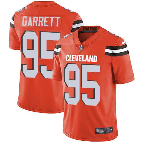Youth Nike Cleveland Browns #95 Myles Garrett Orange Alternate Stitched NFL Vapor Untouchable Limited Jersey