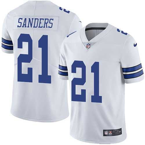 Youth Nike Dallas Cowboys #21 Deion Sanders White Stitched NFL Vapor Untouchable Limited Jersey