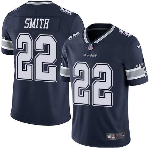 Youth Nike Dallas Cowboys #22 Emmitt Smith Navy Blue Team Color Stitched NFL Vapor Untouchable Limited Jersey