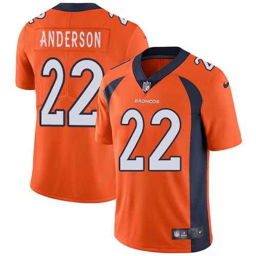 Youth Nike Denver Broncos #22 C.J. Anderson Orange Team Color Stitched NFL Vapor Untouchable Limited Jersey