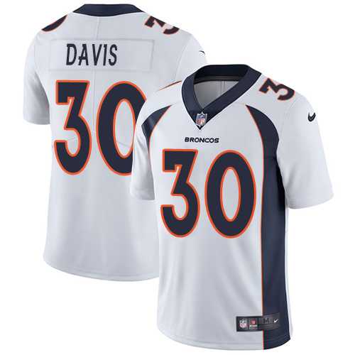Youth Nike Denver Broncos #30 Terrell Davis White Stitched NFL Vapor Untouchable Limited Jersey