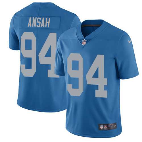 Youth Nike Detroit Lions #94 Ziggy Ansah Blue Throwback Stitched NFL Vapor Untouchable Limited Jersey