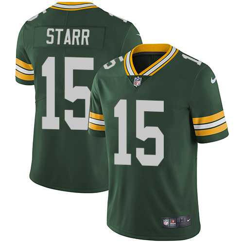 Youth Nike Green Bay Packers #15 Bart Starr Green Team Color Stitched NFL Vapor Untouchable Limited Jersey