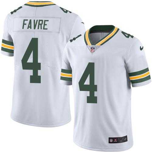 Youth Nike Green Bay Packers #4 Brett Favre White Stitched NFL Vapor Untouchable Limited Jersey