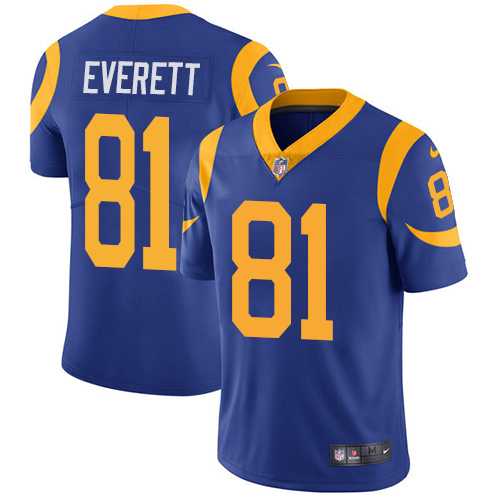 Youth Nike Los Angeles Rams #81 Gerald Everett Royal Blue Alternate Stitched NFL Vapor Untouchable Limited Jersey