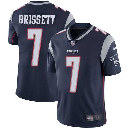 Youth Nike New England Patriots #7 Jacoby Brissett Navy Blue Team Color Stitched NFL Vapor Untouchable Limited Jersey
