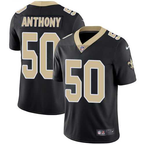 Youth Nike New Orleans Saints #50 Stephone Anthony Black Team Color Stitched NFL Vapor Untouchable Limited Jersey