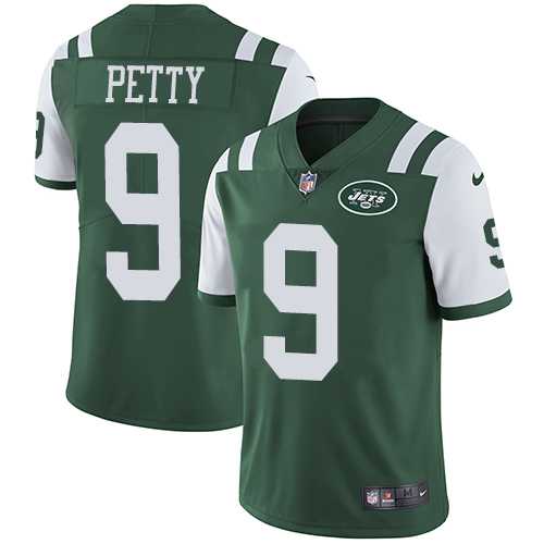 Youth Nike New York Jets #9 Bryce Petty Green Team Color Stitched NFL Vapor Untouchable Limited Jersey