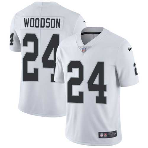 Youth Nike Oakland Raiders #24 Charles Woodson White Stitched NFL Vapor Untouchable Limited Jersey
