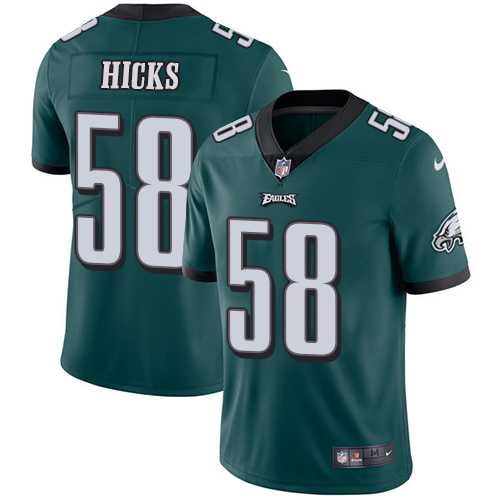 Youth Nike Philadelphia Eagles #58 Jordan Hicks Midnight Green Team Color Youth Stitched NFL Vapor Untouchable Limited Jersey