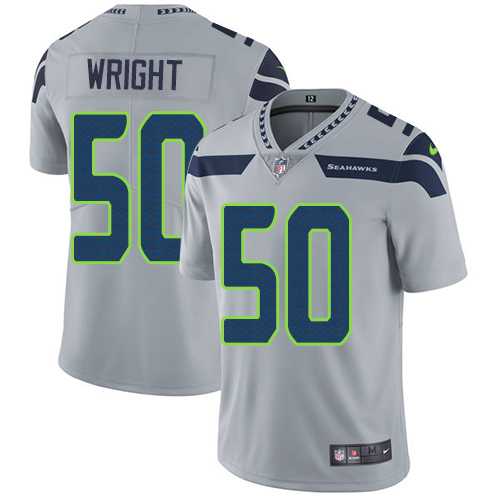 Youth Nike Seattle Seahawks #50 K.J. Wright Grey Alternate Stitched NFL Vapor Untouchable Limited Jersey