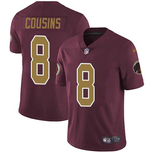 Youth Nike Washington Redskins #8 Kirk Cousins Burgundy Red Alternate Stitched NFL Vapor Untouchable Limited Jersey
