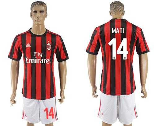AC Milan #14 Mati Home Soccer Club Jersey