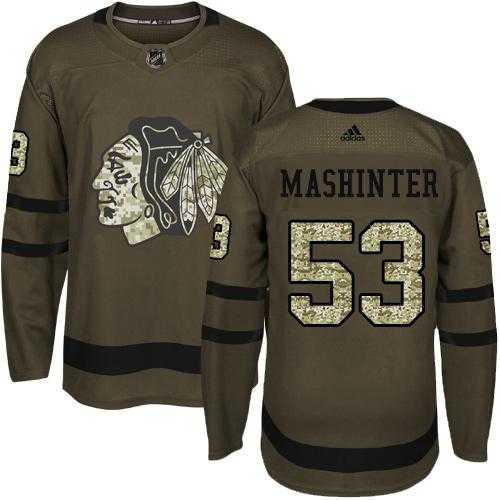 Adidas Chicago Blackhawks #53 Brandon Mashinter Green Salute to Service Stitched NHL